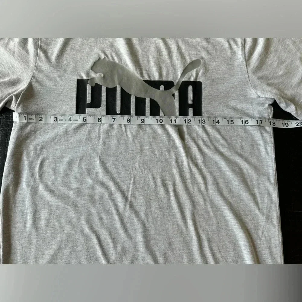 PUMA BOYS SHORT SLEEVE GRAY/ BLACK T SHIRT SIZE XL (18-20)